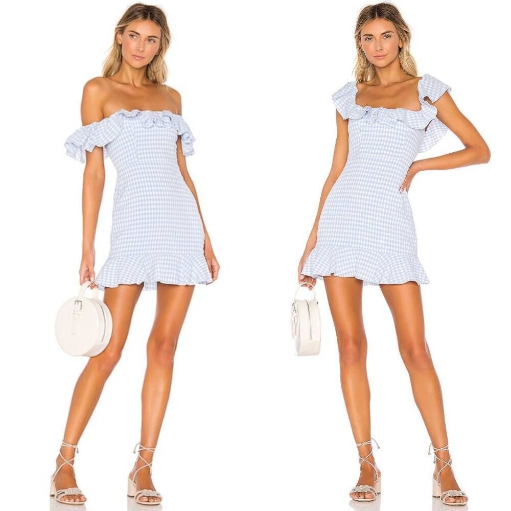 MAJORELLE Daze Away Dress in Blue Plaid XXS $168